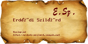 Erdődi Szilárd névjegykártya